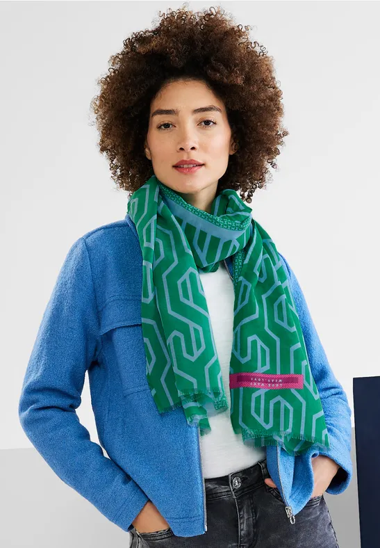 Écharpe longue avec imprimé brisk green