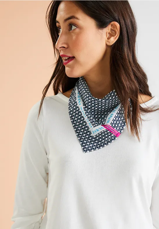 Foulard imprimé artwork deep blue