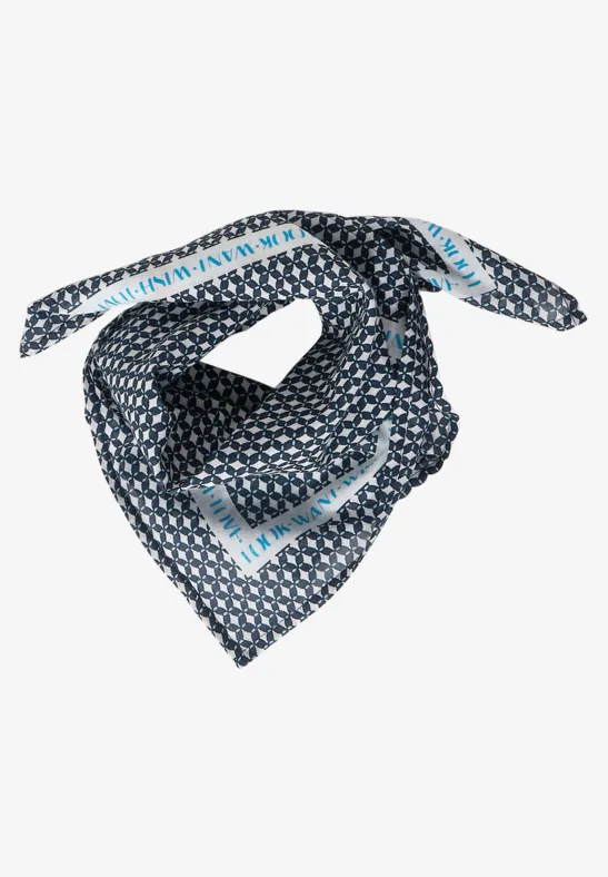 Foulard imprimé artwork deep blue