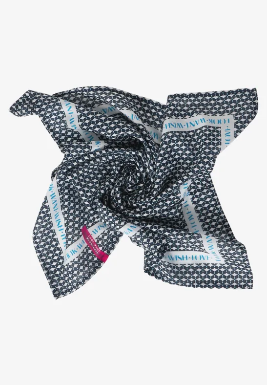 Foulard imprimé artwork deep blue