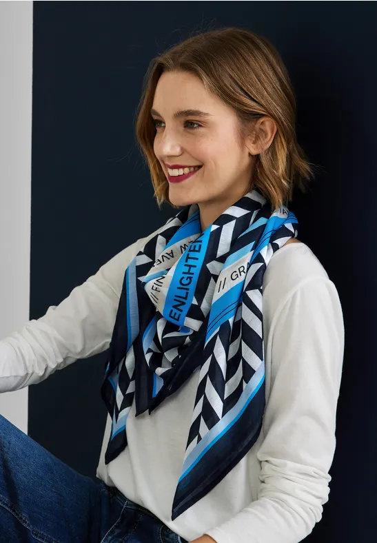 Foulard à imprimé deep blue