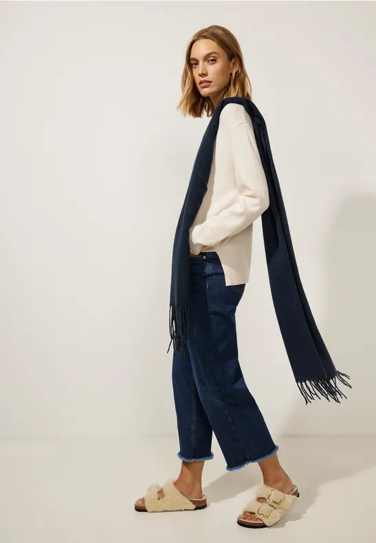 Herringbone Schal gravity blue