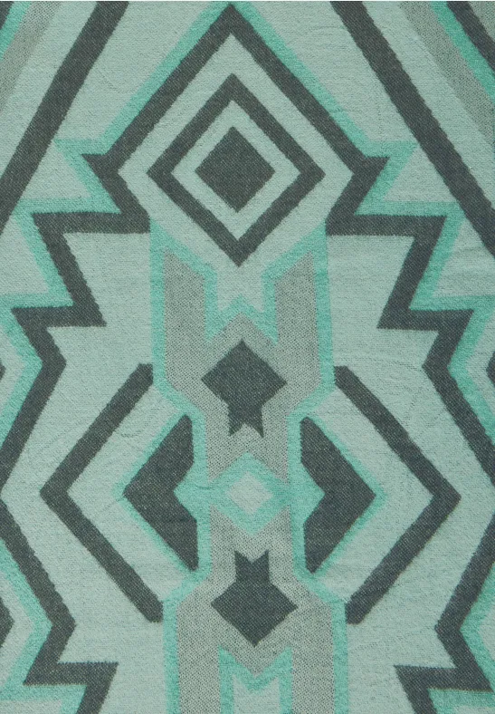 Langer Ikat Schal light polar mint