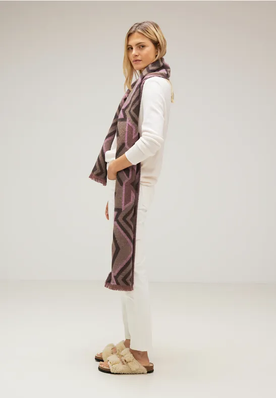 Langer Ikat Schal rocky brown