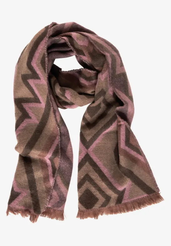Langer Ikat Schal rocky brown