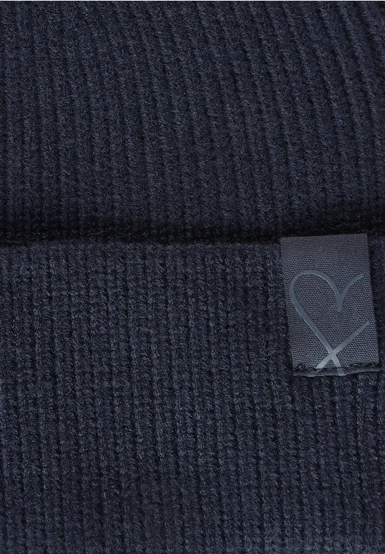 Strick Beanie deep blue