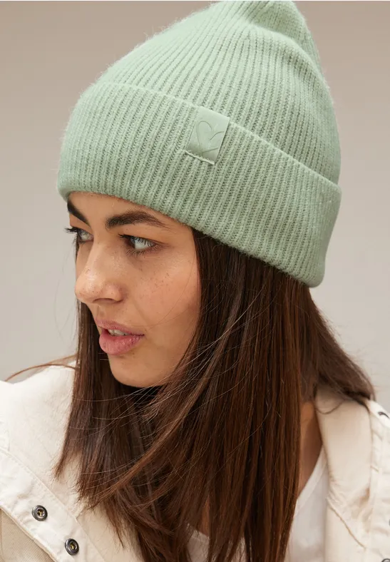 Strick Beanie cameo green melange