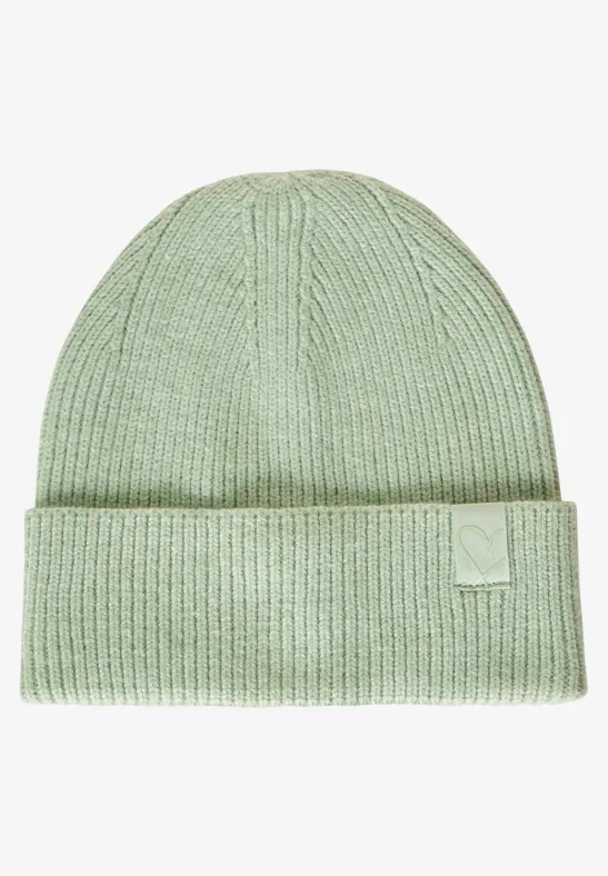Strick Beanie cameo green melange