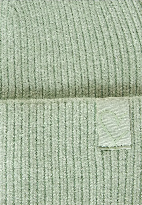 Strick Beanie cameo green melange
