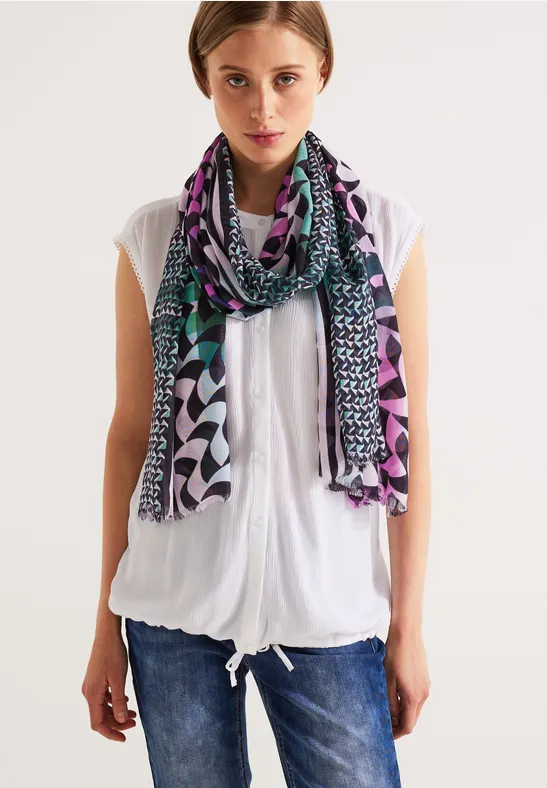 Multicolor Print Schal lagoon green