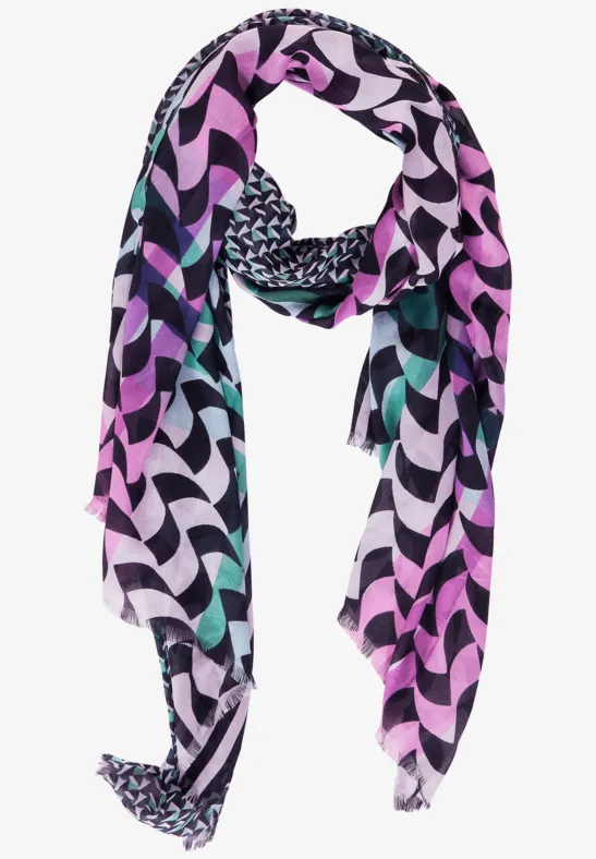 Multicolor Print Schal lagoon green