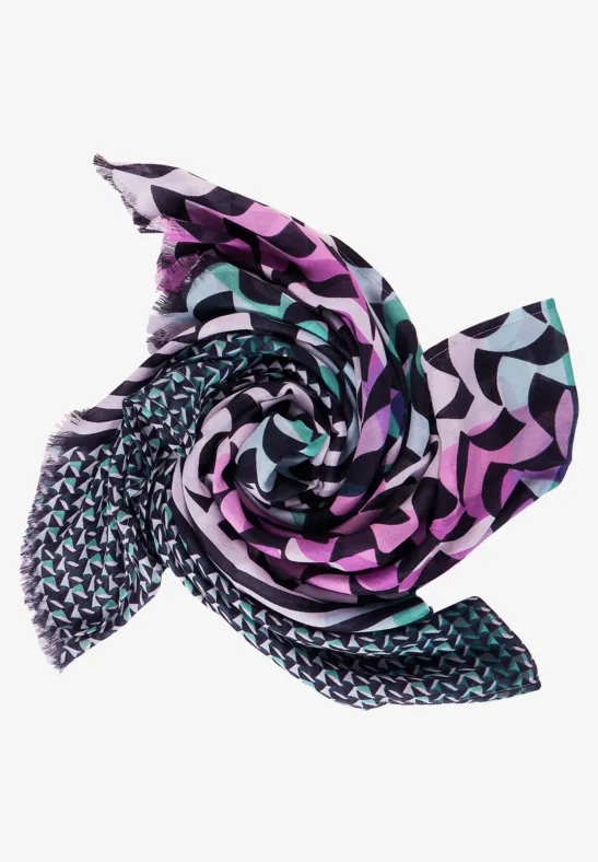 Multicolor Print Schal lagoon green