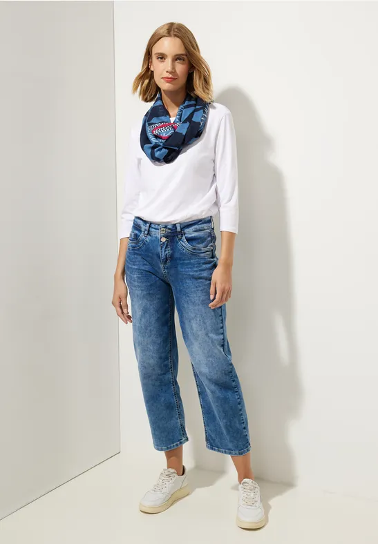 Print Loopschal dahlia blue