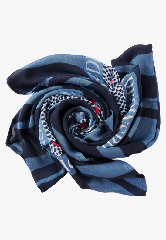 Print Loopschal dahlia blue