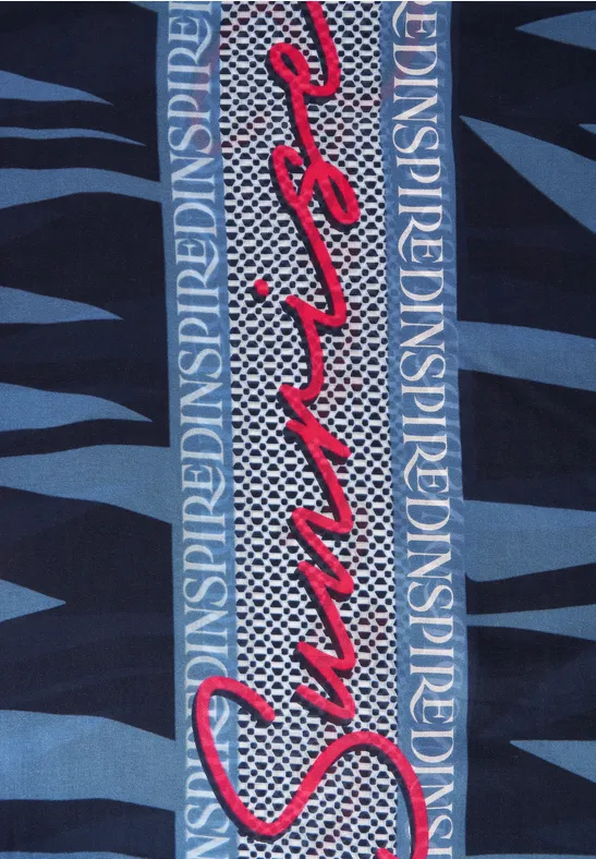 Print Loopschal dahlia blue