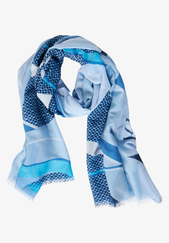 Langes Halstuch mit Print dahlia blue