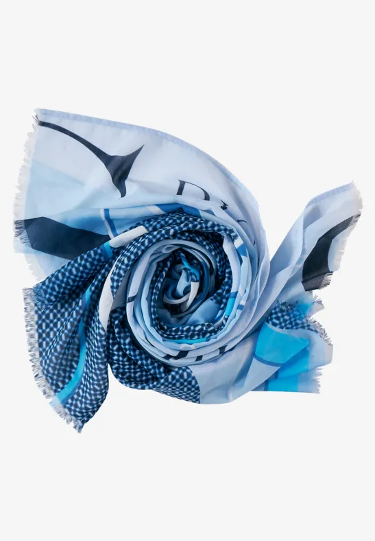 Langes Halstuch mit Print dahlia blue
