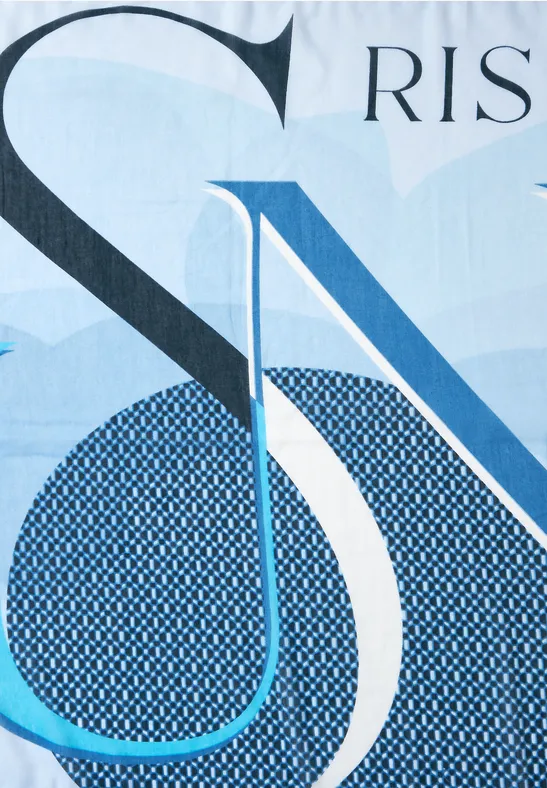 Langes Halstuch mit Print dahlia blue