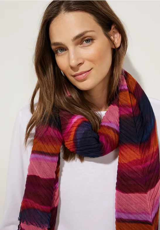 Plissée Schal mit Print multicolor