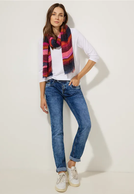 Plissée Schal mit Print multicolor