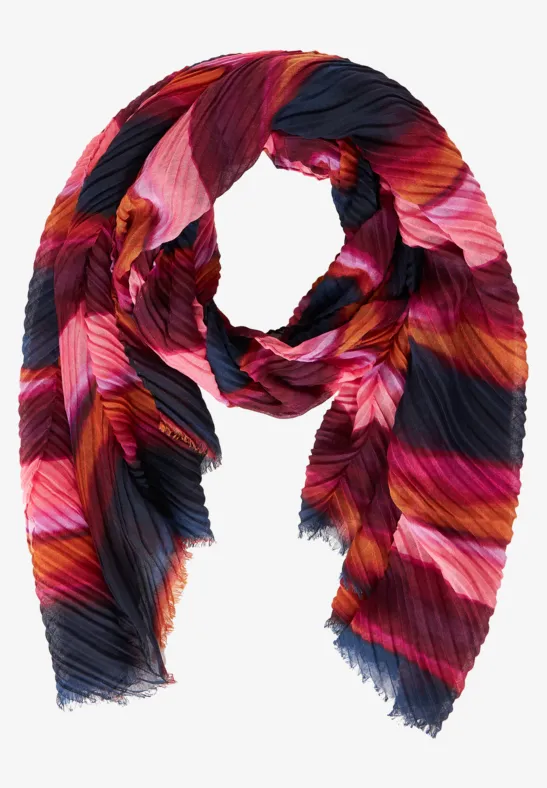 Plissée Schal mit Print multicolor