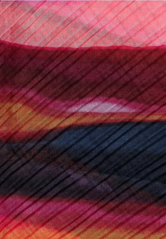 Plissée Schal mit Print multicolor