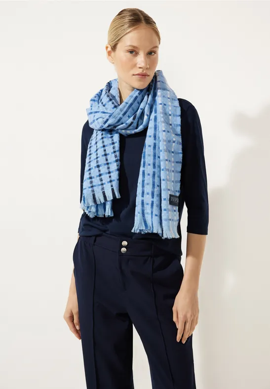 Schal mit Karomuster gentle blue