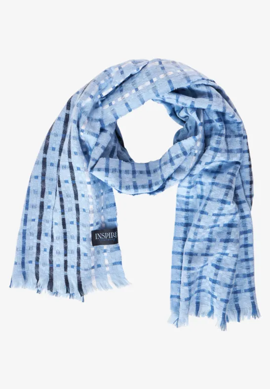 Schal mit Karomuster gentle blue