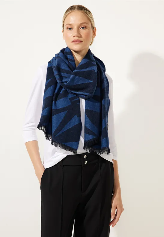 Softer Schal mit Muster deep blue