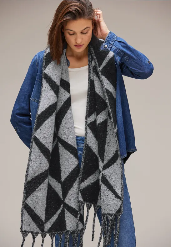 Jacquard Schal Black