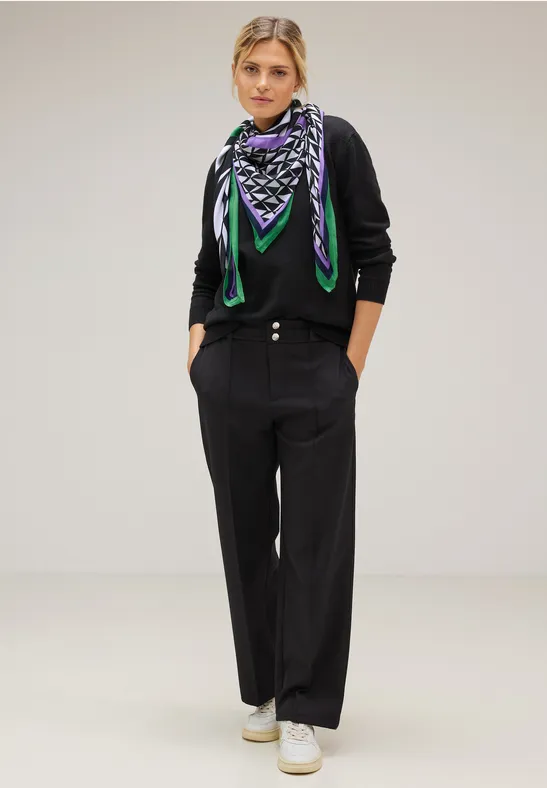 Modal Tuch mit Print Black