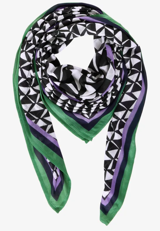 Modal Tuch mit Print Black