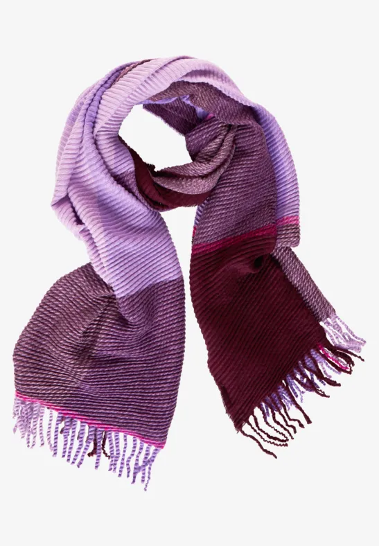 Écharpe madras plissée plummy wine