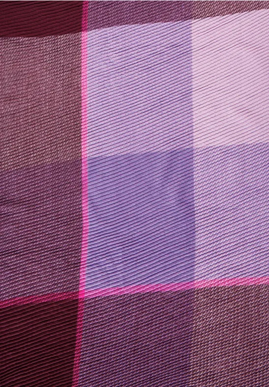 Écharpe madras plissée plummy wine