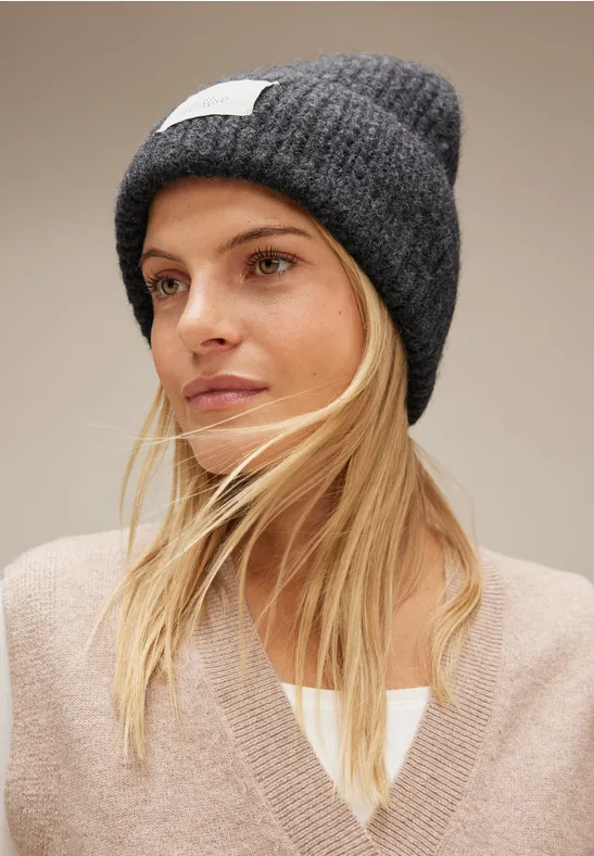 Bonnet duveteux anthracite melange