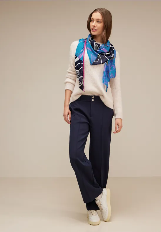 Dreieckstuch mit Paspelband deep blue