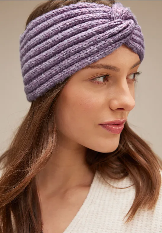 Stirnband mit Knotendetail deep pure lilac melange