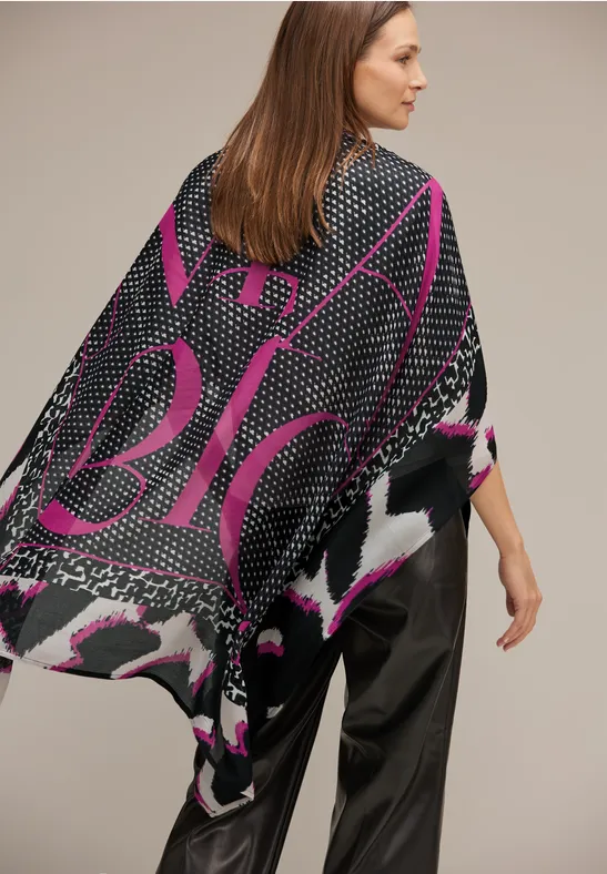 Halsdoek met print Black