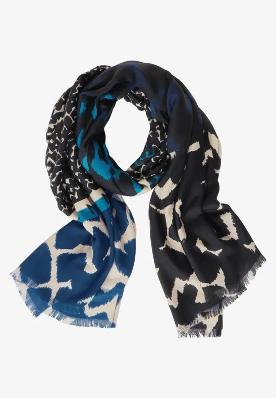 Écharpe longue à imprimé cosy aquamarine blue