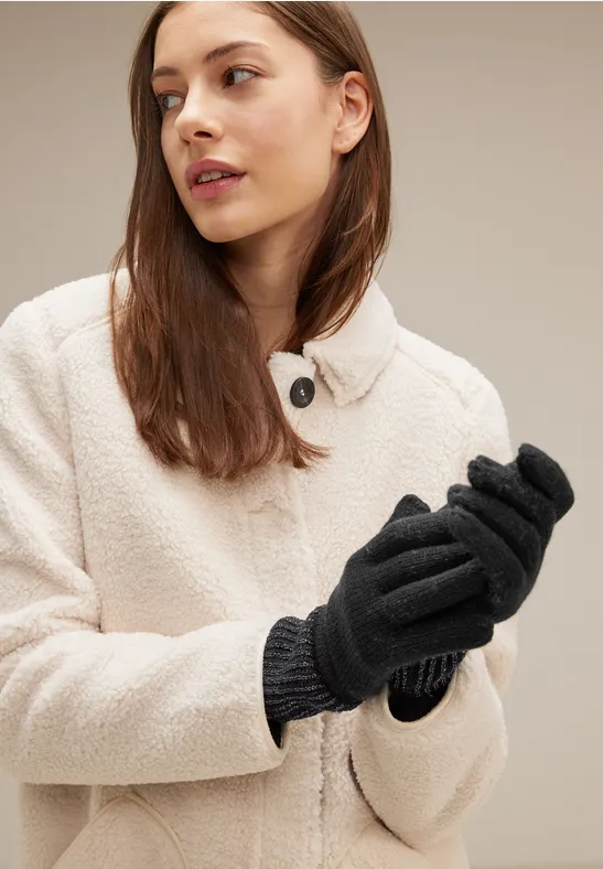 Gant en tricot avec lurex Black