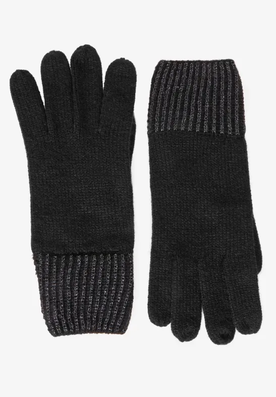 Gant en tricot avec lurex Black