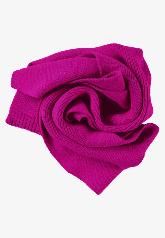 Langer Strickschal bright cozy pink