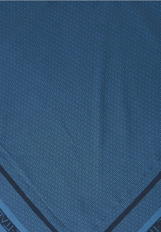 Foulard imprimé à franges frozen sea blue
