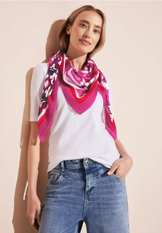 Foulard avec imprimé magnolia pink