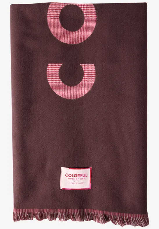 Jaquard sjaal carpet red