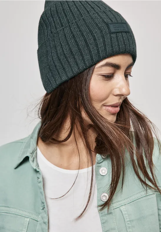 Bonnet tricoté dark forest green mel.