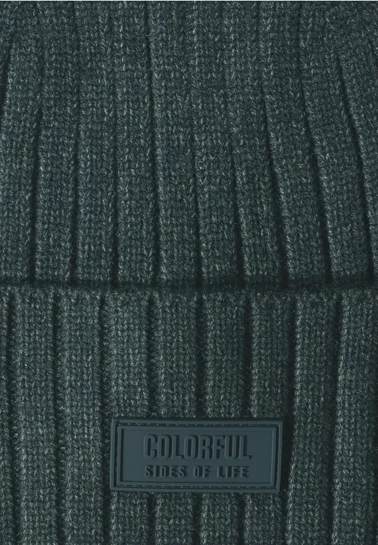 Bonnet tricoté dark forest green mel.