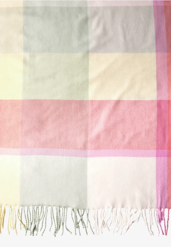 Gezellige Madras sjaal coral Pink