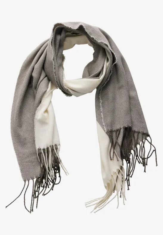 Zachte jacquard sjaal soft beige