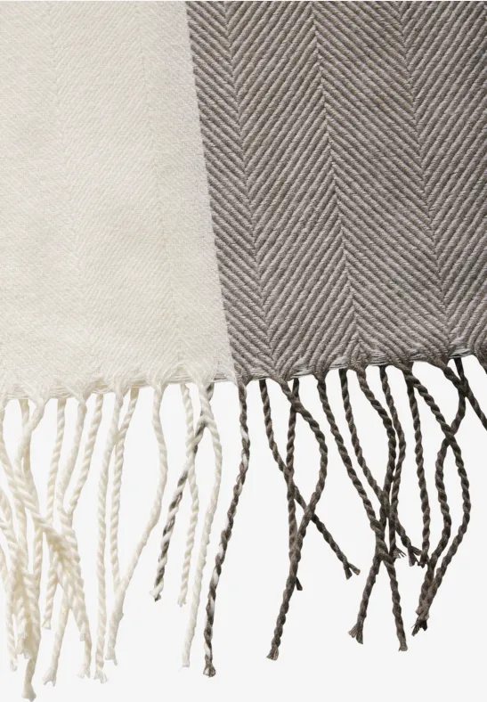 Zachte jacquard sjaal soft beige